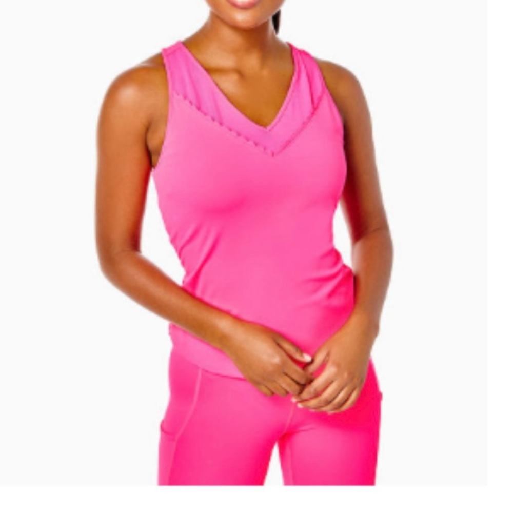 Lilly Pulitzer Bright Pink Scallop Tank Top